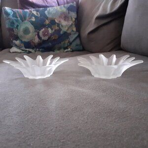 PartyLite "Splash" frosted glass votive tealight candle holders EUC